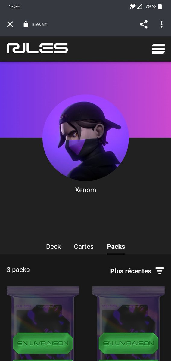 Xenom_skrt's tweet photo. @ruleslabs Xenom https://t.co/n2WoTXiez4