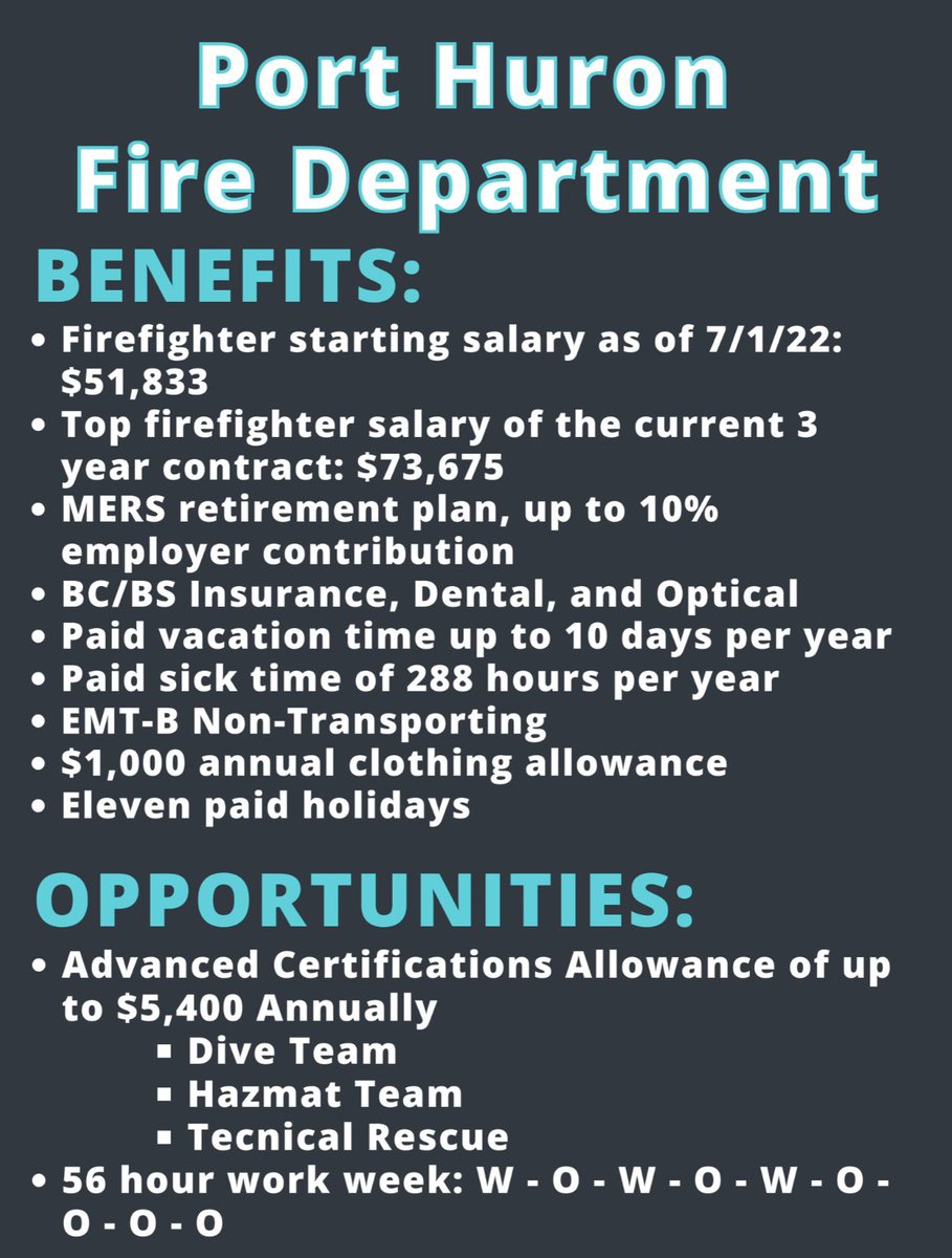 PortHuronFire's tweet photo. #hiring #firefighter https://t.co/vfXpa6vTAp