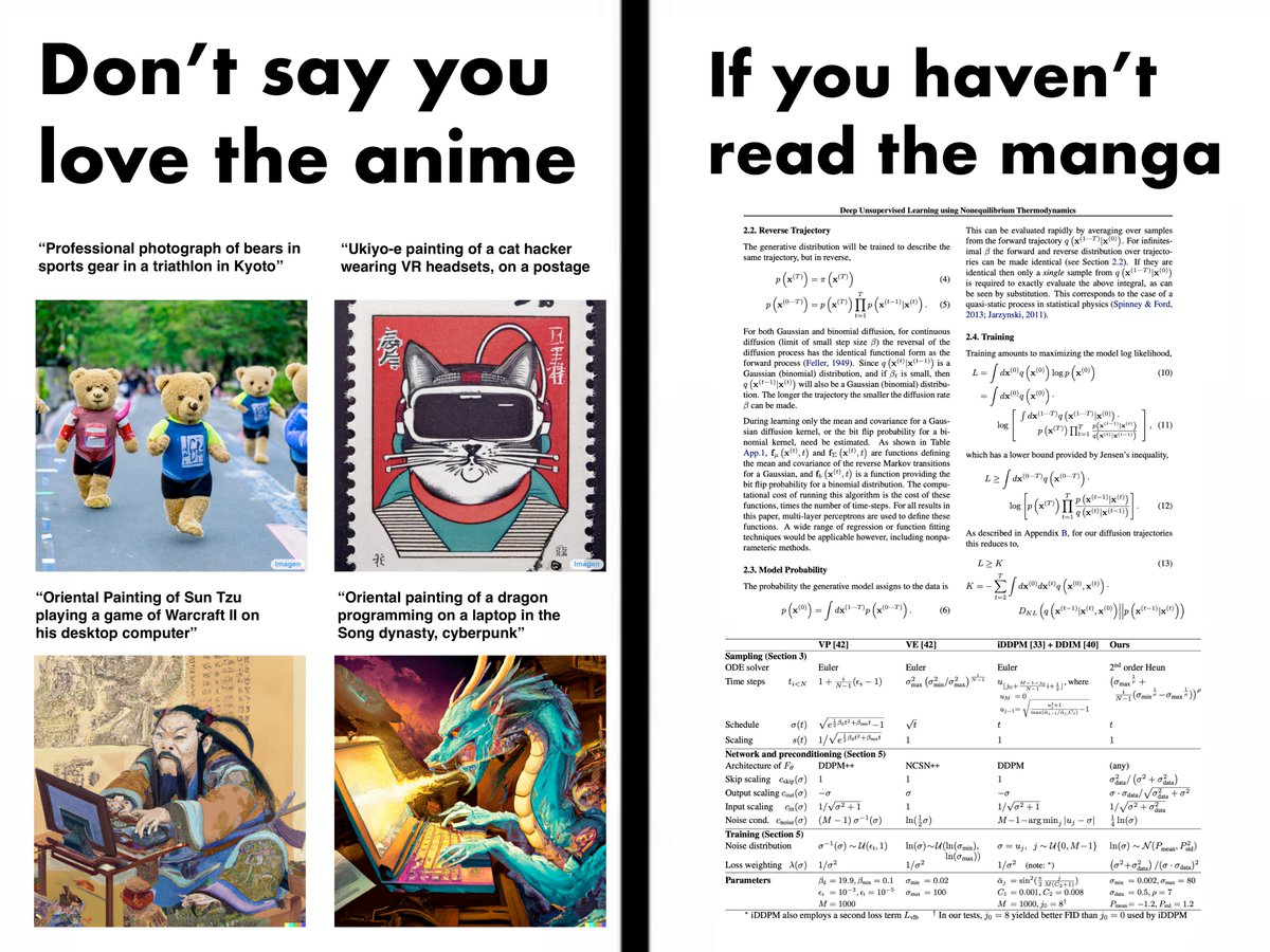 Don't Say You Love the Anime If You Haven't Read the Manga 🤓

#Dalle #DalleMini #Dalle2 #Imagen #CVPR22

…2-tutorial-diffusion-models.github.io