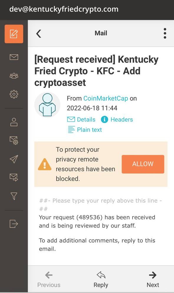 KFCryptoCoin's tweet photo. Just listed on CoinGecko! https://t.co/ubIRzhq3k7 
CMC Coming soon, fill your buckets!!
@KFC @Cryptic_Maestro @1goonrich @KFC_ES @kfcarabia https://t.co/QvTtVIW5gT