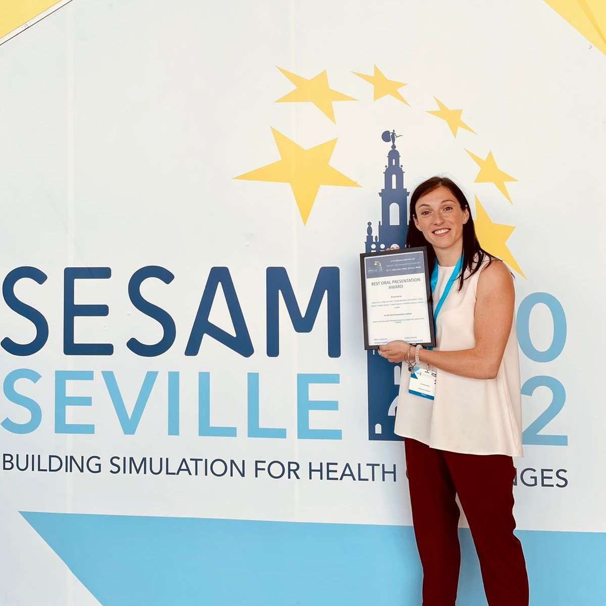 NeuroLabUniGe's tweet photo. We never stop collecting prizes!Our Assistant Professor @SerenaRicci20 won the best oral presentation award over out of~200abstracts @ #SESAM2022, Seville, presenting our #drivingsimulator for people with #disability!A great acknowledgment to all the #ADRIS team! https://t.co/ihy3PLYyp0