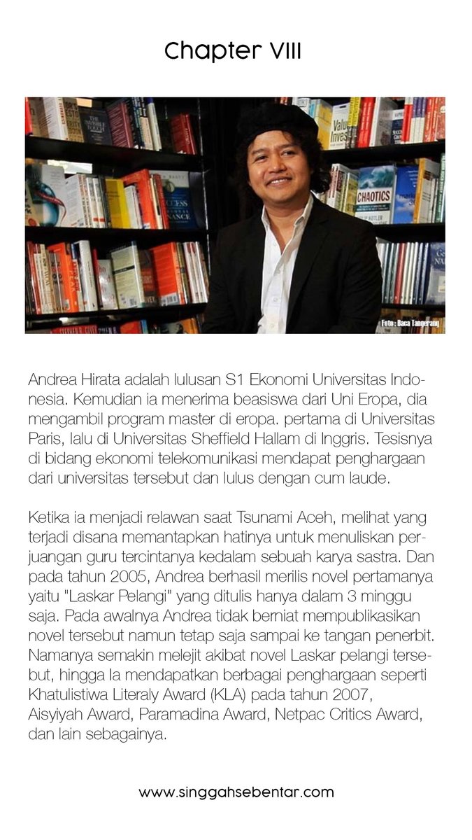 yoksinggah's tweet photo. Simak sekilas perjalanan hidup seorang Andrea Hirata https://t.co/vq1qOhtaxO