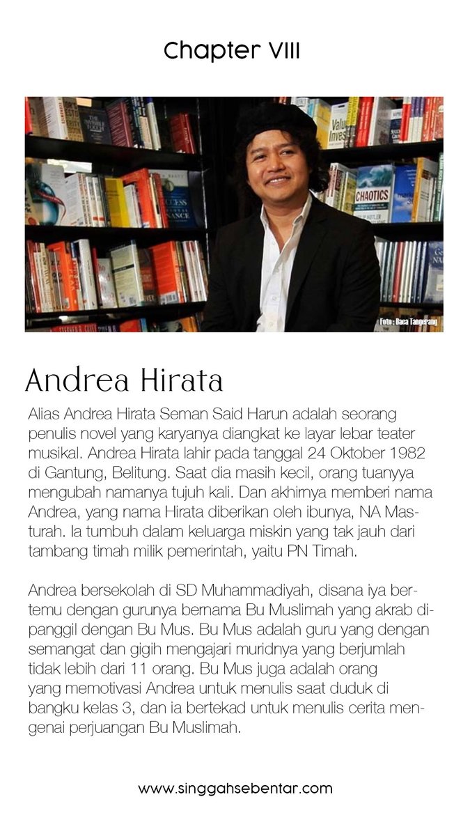 yoksinggah's tweet photo. Simak sekilas perjalanan hidup seorang Andrea Hirata https://t.co/vq1qOhtaxO