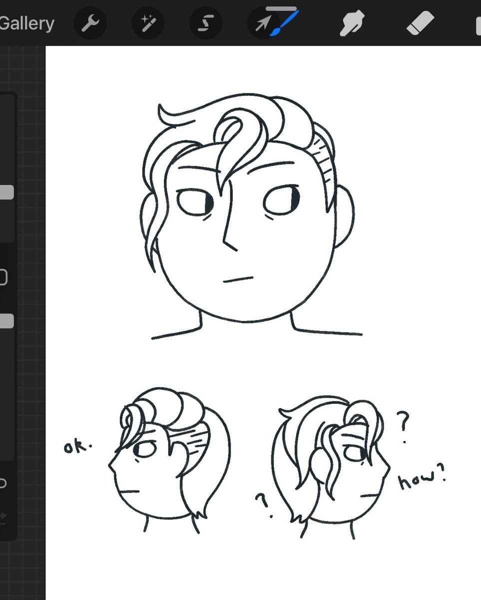trying to fine tune how I draw neils' hair and realising I have no idea what I'm doing 🤪 