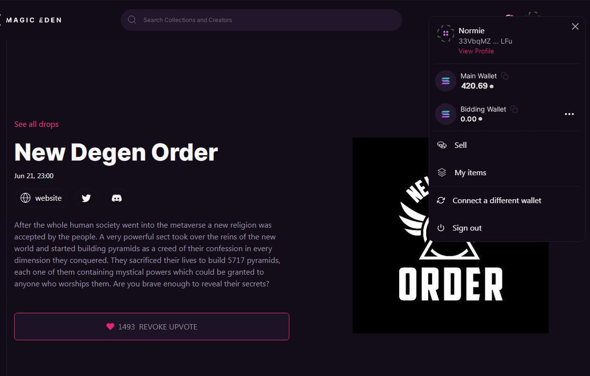 NewDegenOrder's tweet photo. 🎉 10 $SOL GIVEAWAY  🎉

Distributing 10 $SOL to 10 winners

✅ Like + RT
✅ Upvote on Magic Eden - https://t.co/AAdmlyuy5M
✅ Post proof in the comments
🔺Your wallet address MUST BE VISIBLE!  

🏆Picking the winners once we reach 2000 total upvotes
👉 Current upvotes: 1500 https://t.co/HMYwsbUAdQ