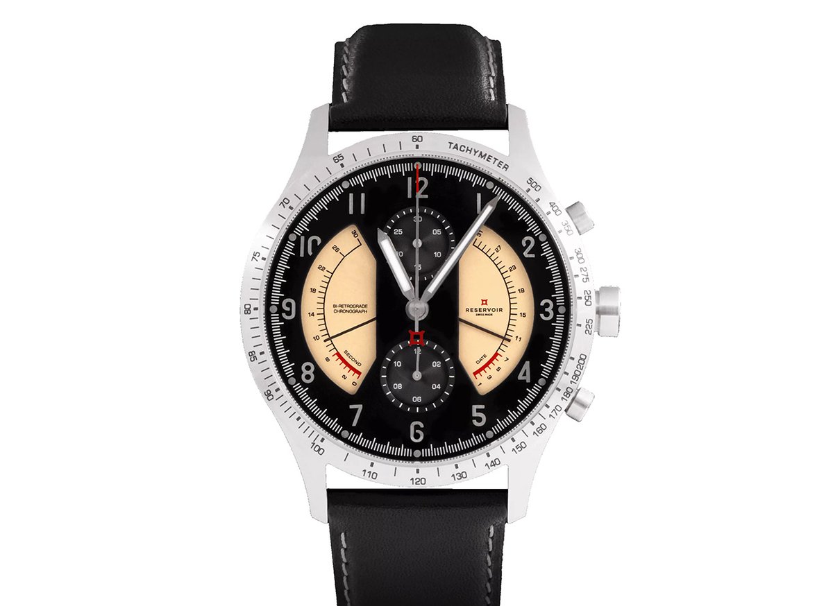 time_watches's tweet photo. #Reservoir presented the #Sonomaster, their first chronograph. Together with the chronograph indications, It features two central retrograde displays for date and seconds that reproduce the VU meters seen in analog stereo amplifiers. Discover it at https://t.co/J4gcRoBphJ https://t.co/46I68qq4hg
