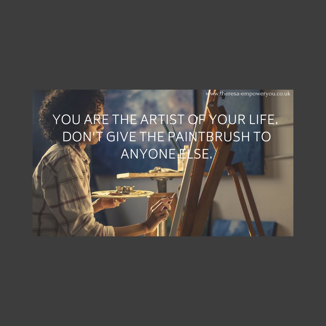 Theresa_Empower's tweet image. You are the artist of your life, don't give your power to anyone else. #boundaries #values #codependant