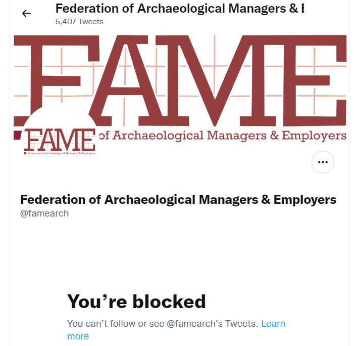 There was a discussion on here today re the massive over-representation of old white men at @famearch's conference (FAME represents archaeology's managers and employers) + how to fix it. This was their response to entirely reasonable criticism. Not a great look, I think?