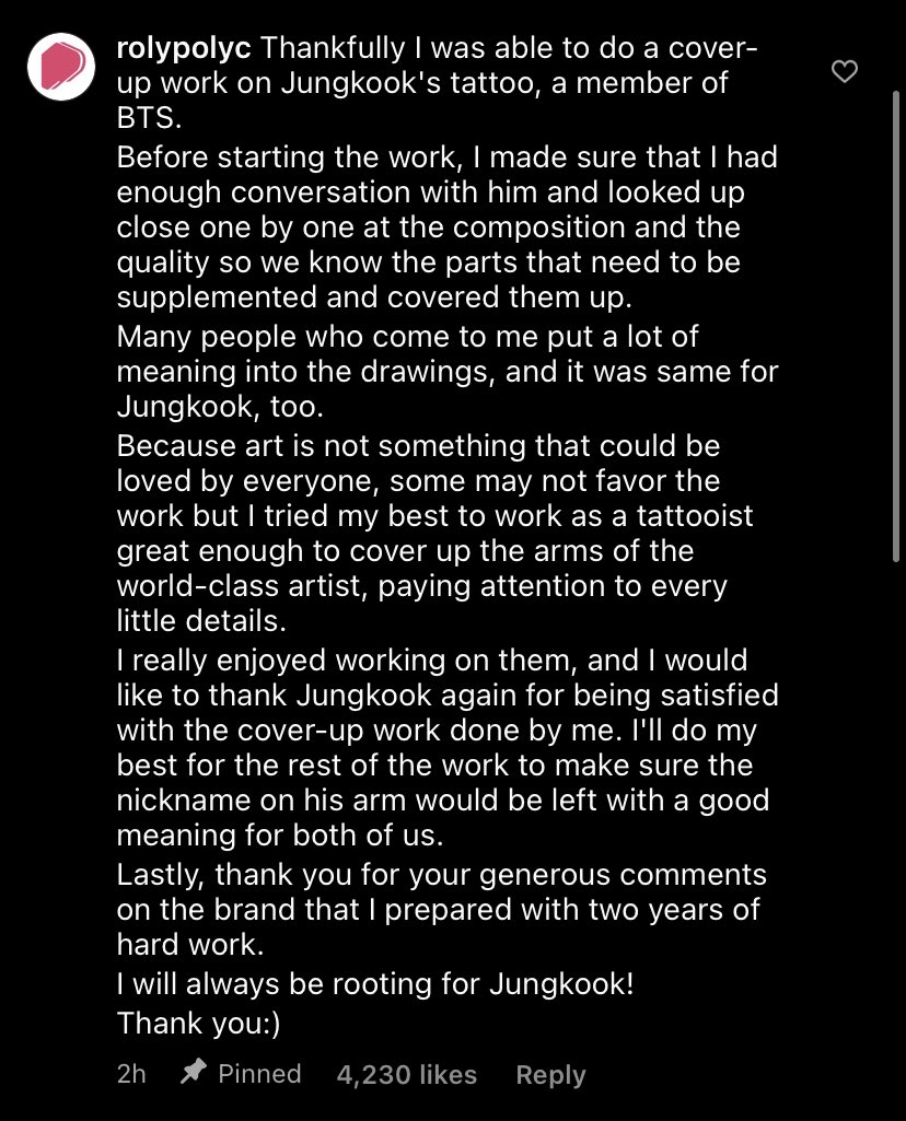 btsbaragi_jk's tweet photo. Translation of post provided by tattoo artist https://t.co/ruvP0fv1Xa
