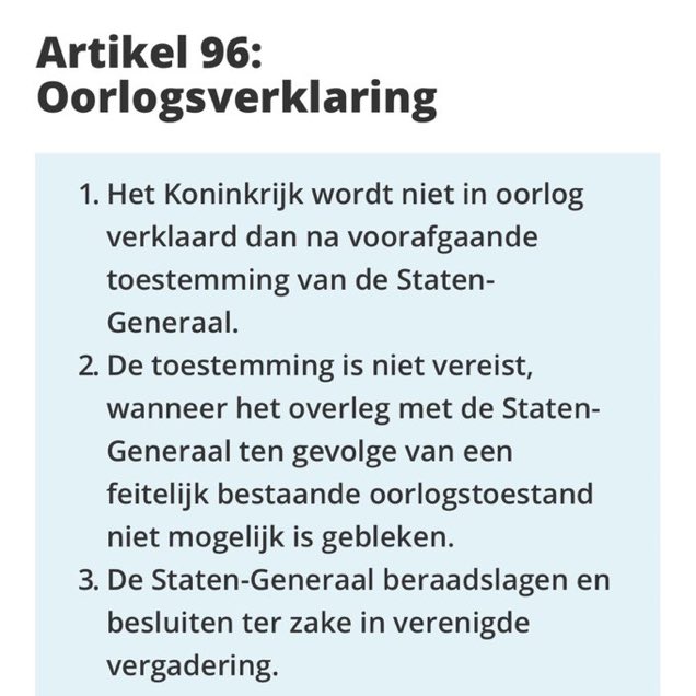 geertwilderspvv's tweet photo. Het is niet onze oorlog Rutte en als je dat echt gelooft ben je in overtreding van de Grondwet en dus strafbaar. 

#nietonzeoorlog #nietmijnoorlog https://t.co/w389uWJqEO