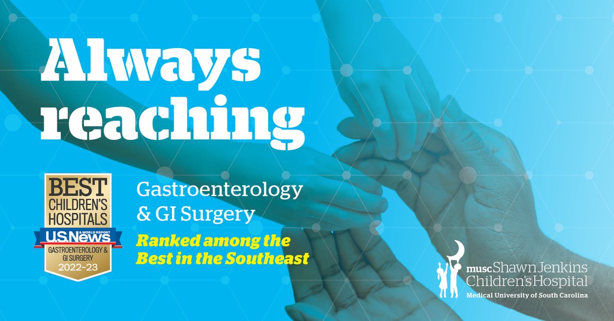 MUSCkids's tweet image. Congratulations to our Gastroenterology &amp;amp; GI Surgery care teams on being ranked among the best in the nation &amp;amp; the Southeast region in U.S. News &amp;amp; World Report’s Best Children’s Hospitals 2022-23 survey. 
Learn more ▶️ ow.ly/6RJF50JywlT
#ImWhatsPossible #AlwaysReaching