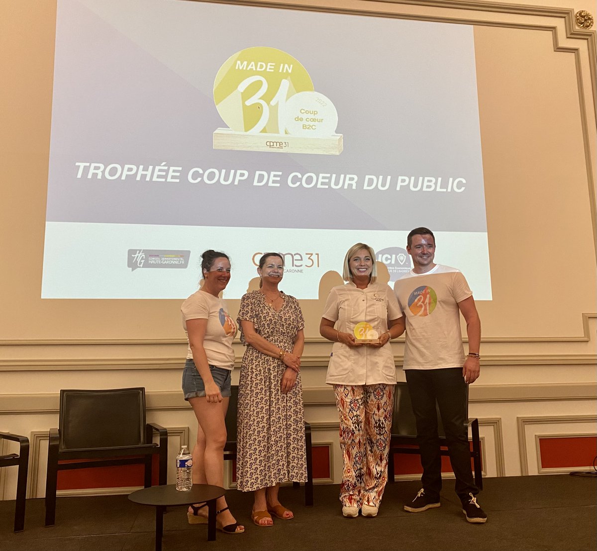 🏆7⃣ LUCYOME remporte le trophée « Coup de coeur du public BTOC »

Remis par <a href="/izahardy/">Isabelle Hardy</a> pour la <a href="/HauteGaronne/">Haute-Garonne</a>, <a href="/Julien_Rigole/">Julien Rigole-Montagut</a> pour la <a href="/cpme31/">CPME31</a> et Julia Augere pour la <a href="/JCEToulouse/">JCE Toulouse</a> 👏

#madein31