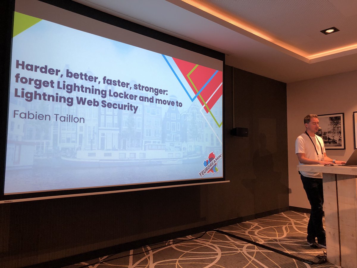 Christian Menzinger (@chris_menzinger) on Twitter photo Important topic for all <a href="/SalesforceDevs/">Salesforce Developers</a> when creating #LWC
<a href="/FabienTaillon/">Fabien Taillon</a> presenting at <a href="/YeurDreamin/">YeurDreamin'</a> Important topic for all <a href="/SalesforceDevs/">Salesforce Developers</a> when creating #LWC
<a href="/FabienTaillon/">Fabien Taillon</a> presenting at <a href="/YeurDreamin/">YeurDreamin'</a>