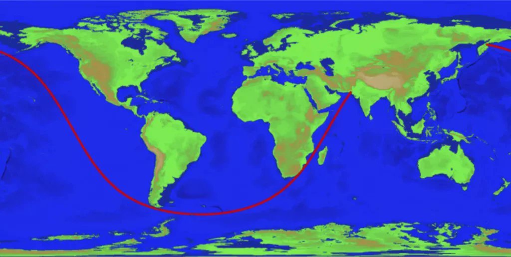 e_mad_ehsan's tweet photo. The longest straight line voyage without hitting land connects Pakistan to Russia

This is a striaght line https://t.co/yefSU8ctMF