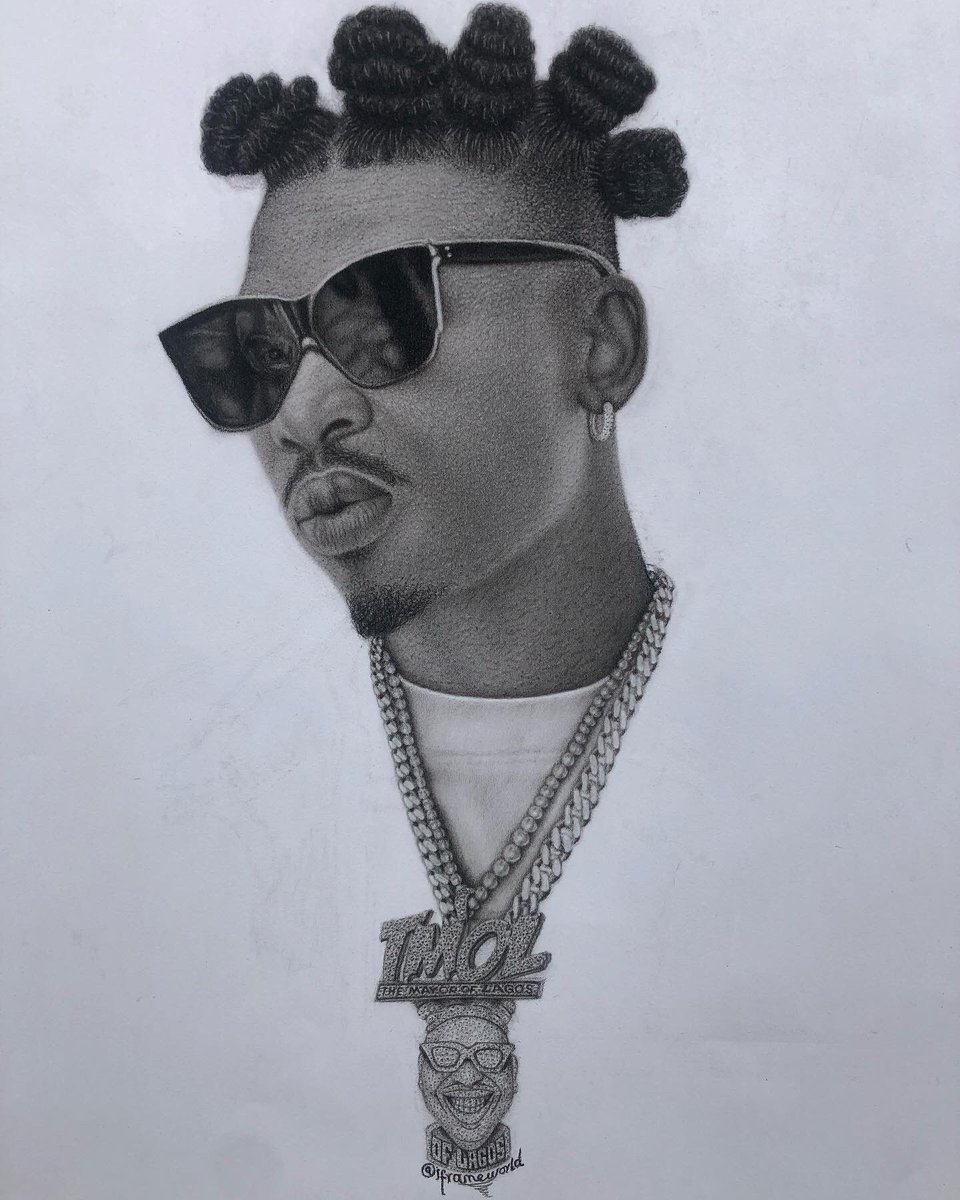 iframeworld's tweet image. Pencil sketch on a white paper @Mayorkun