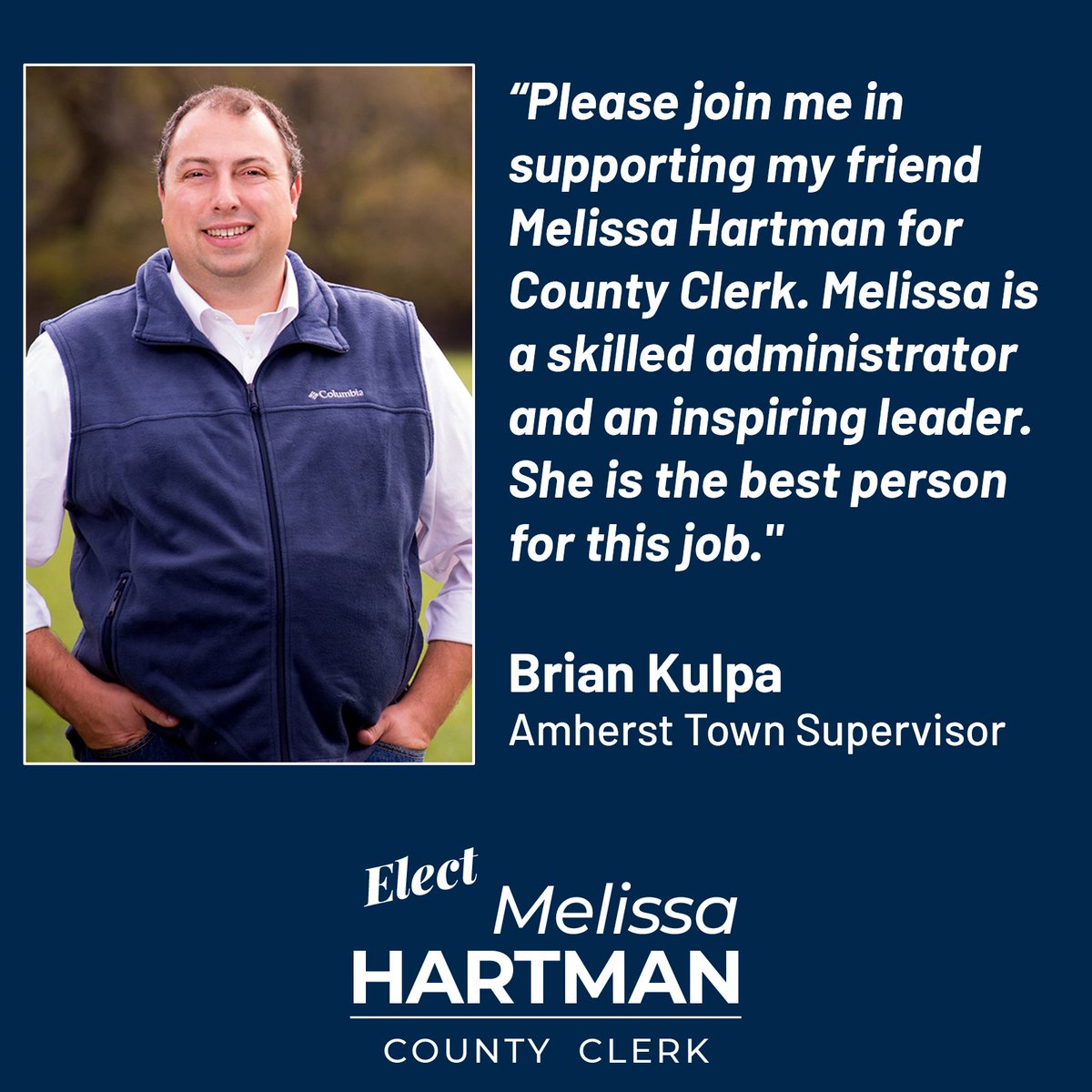 Thank you to @Brian_Kulpa for supporting my campaign. Early voting starts TODAY - Saturday, June 18th. Don't procrastinate - get out there and vote.