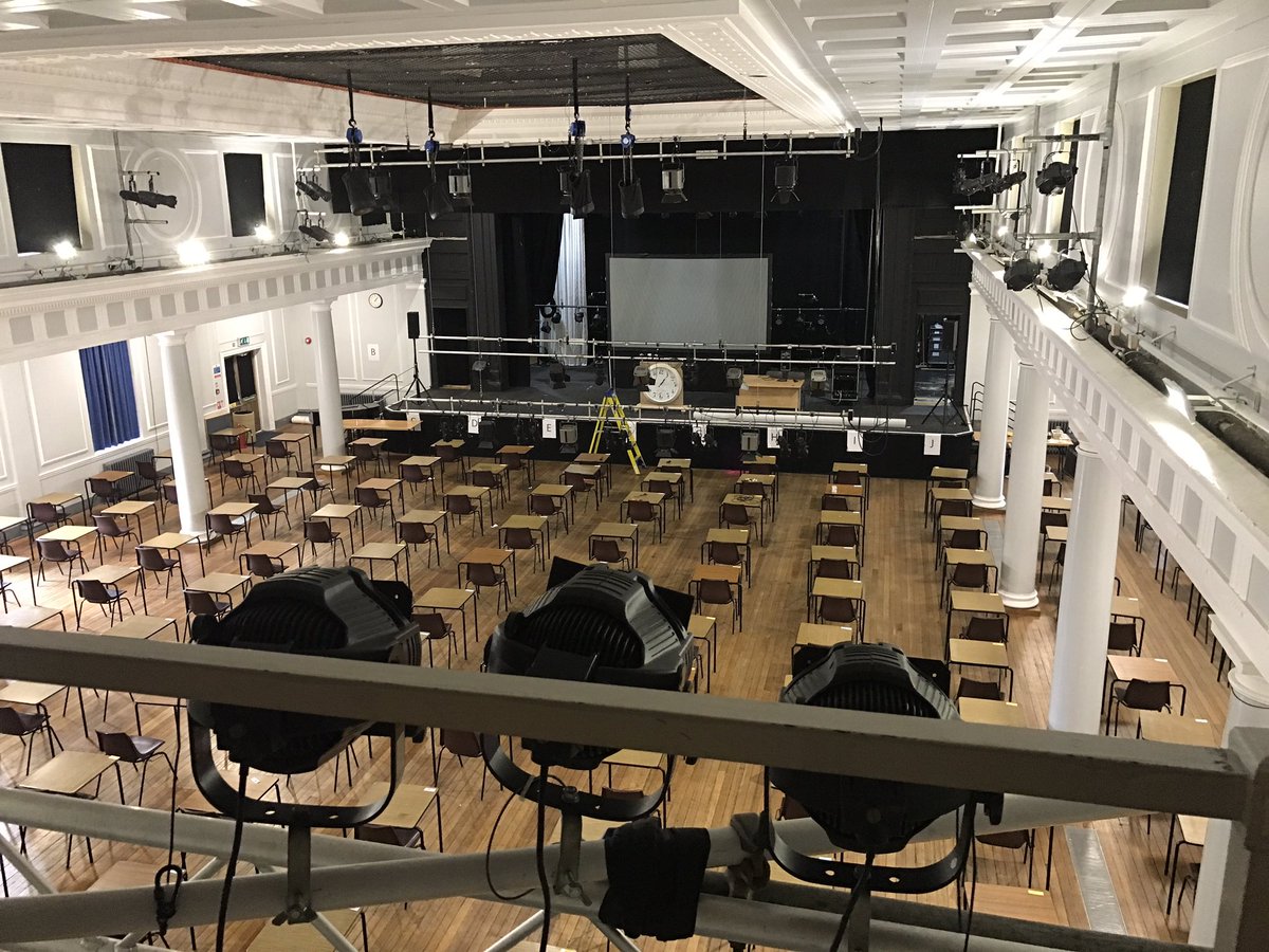 Exams might still have a week left but that doesn’t stop preparation for Cranleigh Live! <a href="/CRANMUSIC/">Cranleigh Music Dept</a> <a href="/cranleighschool/">Cranleigh School</a> #lighting #Rigging