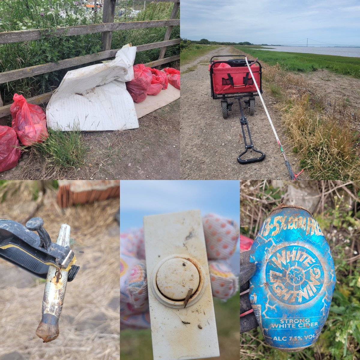 BartonRivercare's tweet photo. Great work this morning at Barrow Haven foreshore. All sorts of junk removed including a big ol chunk of boat and a doorbell! https://t.co/c9DsOY5iw5