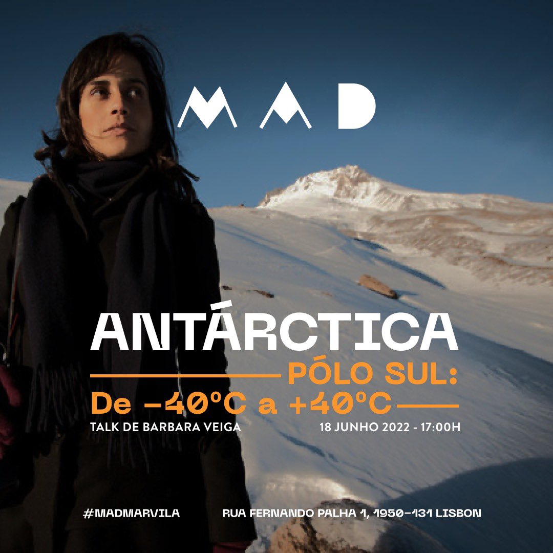 BarbaraVeiga's tweet photo. Temos um encontro neste sábado, dia 18 de Junho, às 17h! Vou apresentar um Talk na galeria de arte Marvilla Art District (em Lisboa, PT) sobre meu trabalho na Antárctica que também está em forma de exposição fotográfica junto ao artista Miguel Petchkovsky. 
Bons ventos e até já! https://t.co/927QLy5Ejs