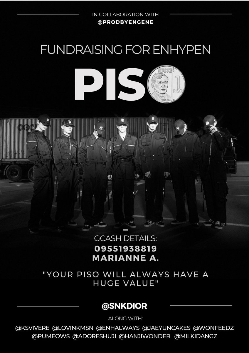 snkdior's tweet photo. a fundraising where in your piso, will turn into hundred and thousand of peso.

we will be opening a donation drive for enhypen's comeback again. you can donate any amount you can, from piso and so on amount will be gladly accepted.

refer to the poster below for the details. https://t.co/szO1d9OKQ7