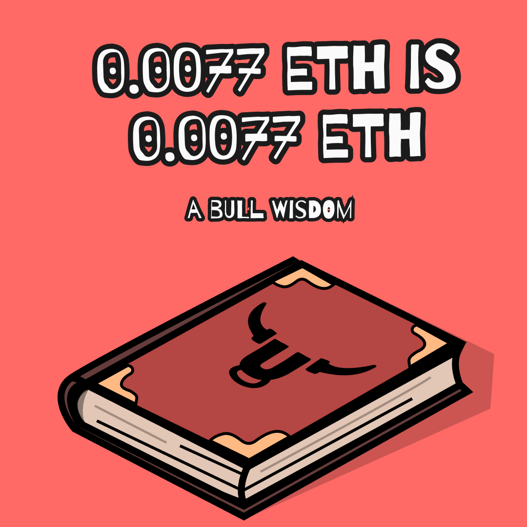 DiminishingBull's tweet photo. 0.0077 ETH is 0.0077 ETH. An ancient bull wisdom.
H̶̶̶o̶̶̶l̶̶̶y̶̶̶ ̶̶̶b̶̶̶u̶̶̶l̶̶̶l̶̶̶s̶̶̶,̶̶̶ ̶̶̶i̶̶̶t̶̶̶'̶̶̶s̶̶̶ ̶o̶n̶l̶y̶ ̶$̶̶̶7̶̶̶.̶̶̶7̶̶̶ ̶̶̶n̶̶̶o̶̶̶w̶̶̶.̶̶̶

7h before the mint. So many announcements to come... But wait a bit.

#FreeMint #MintingSoon #nft #ETHNFTs https://t.co/EupeLdsHct