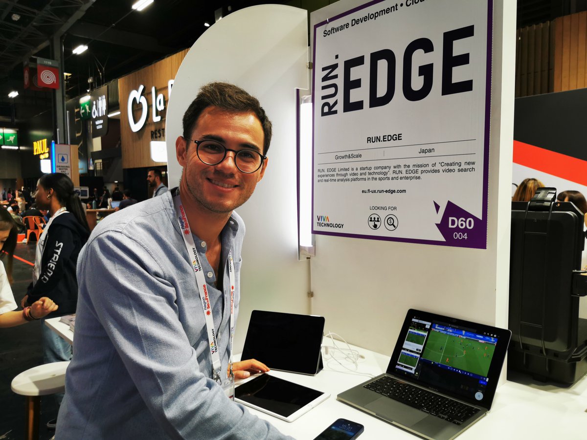 ChanPerco's tweet photo. Comment recueillir des données dans le milieu du sport ⚾️ ?

@Run_Edge est une #startup de logiciels d'analyse vidéo afin d'avoir des statistiques avancées.

Pour le football ⚽️, c'est le nombre de passes ou de kms parcourus.

#Vivatech @JETRO_info https://t.co/lMTA4Slzde