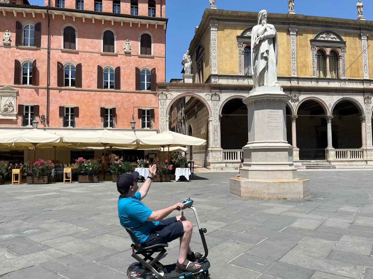 Enjoying the day in Verona.   Very accessible for such an old city.