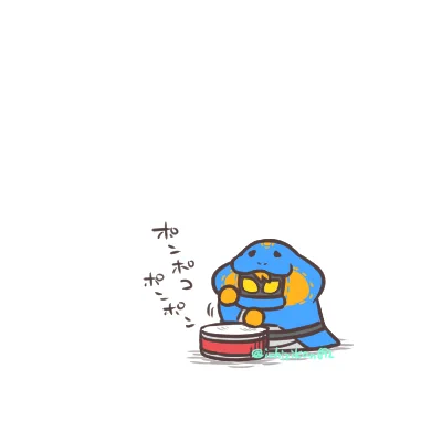 特に理由もなく太鼓をたたくラブちゃん 