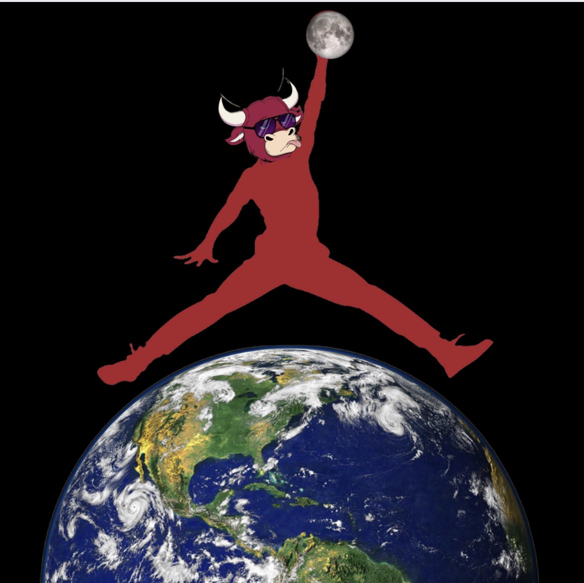 cdxsats's tweet photo. I know cows are supposed to jump over the moon but 

#WAGBULL #airbull #mikowjordan #spacebull #moonlanding @okaybulls https://t.co/QxAn4XE5b5