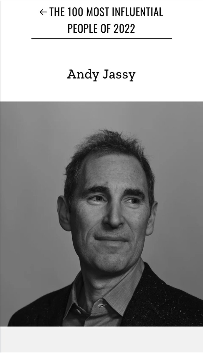 SoftwareSunny's tweet photo. The 100 most influential people of 2022: @ajassy 

#Amazon #AWS #AndyJassy #BuildOn #Day1 

https://t.co/N2Yip45jkm https://t.co/QhLcmv93nD