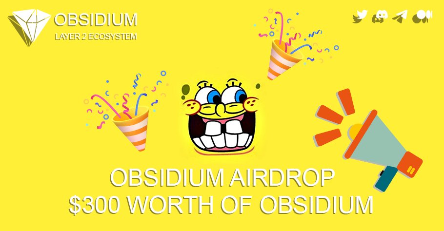 We're giving away to 3 random winners a share of $300 worth of $OBS Tokens!

🖇️Tag 3 Friends, Follow, Like &amp; Retweet
🖇️Join discord.gg/obsidiumcc
🖇️Join t.me/obsidium_chat

#OBS #OBSIDIUM #ecosystem  #Layer2  #BNB #Binance  #BEP20  #BTC #Bitcoin #cryptocurrency #crypto