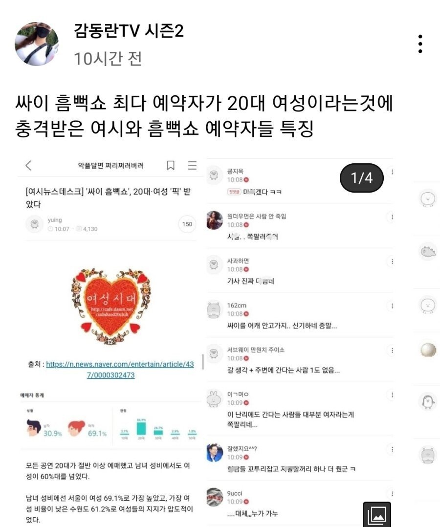 hong_gil_dong12's tweet photo. 흠뻑쑈 20대여성 예매율 충격먹은 여시 ㄷㄷㄷ https://t.co/iWYy68zg6P 

???: 현실은 트위터에 있노!!! https://t.co/9kNPUB1azx