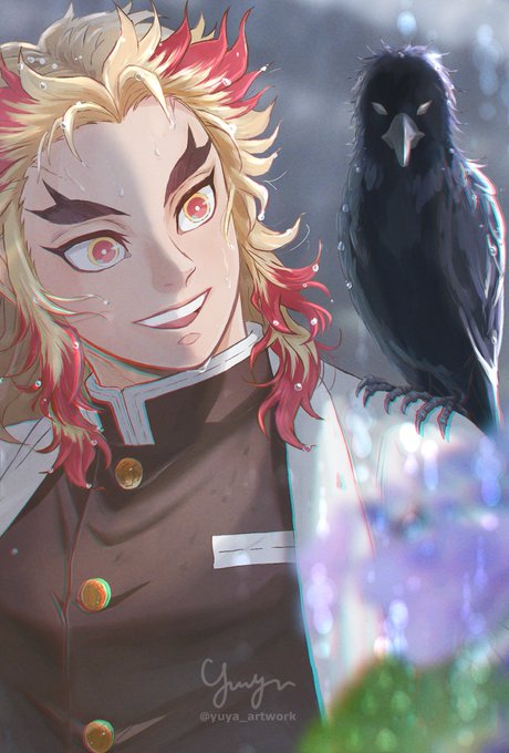 悠屋さんがTwitterに投稿した煉獄杏寿郎(鬼滅の刃)のイラスト。