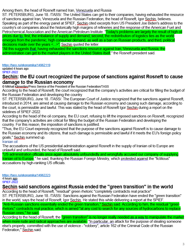 Energy_Tidbits's tweet photo. #Rosneft #Sechin blunt talk. #Oil prices split into fair mkt price vs premium payers. EU energy suicide to have long-term impact. #LNG suppliers can't sharply increase supply. Coal renaissance. green transition no longer needed as a way to manipulate the world. #OOTT #NatGas https://t.co/EP2NsXt32e
