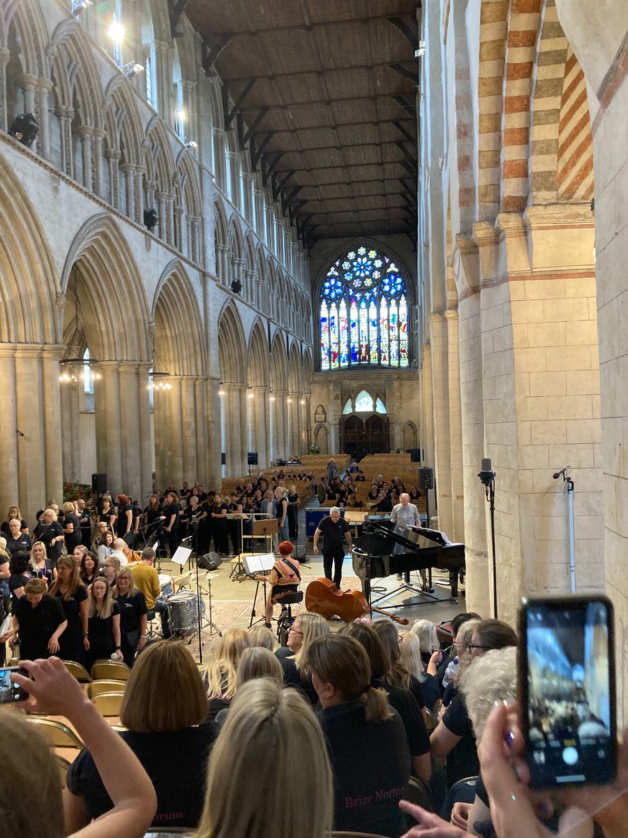 pelican1966's tweet photo. NLMWC Sop1s up in the Gods rehearsing for the @MWCis10 concert tonight in St Albans Cathedral. @MWChoirs https://t.co/qylZYfpUpS