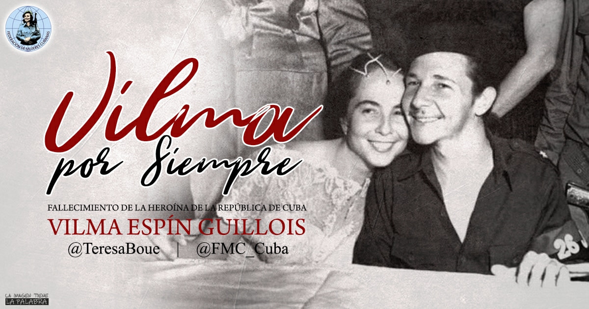 YaneidysPrezCr1's tweet photo. 📢 Vilma es amor, fuerza, energía.
#VilmaPorSiempre 
@FMC_Cuba 
@TeresaBoue https://t.co/8CQJy2QKjq