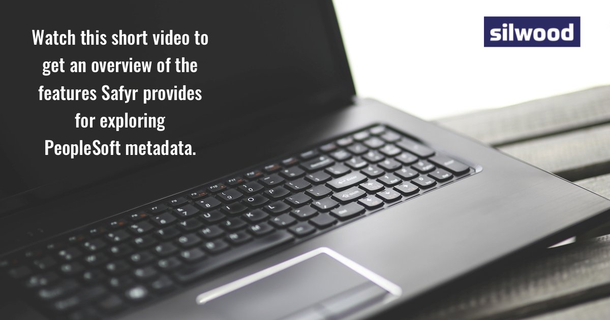 Silwood_Safyr's tweet photo. Watch this short video to get an overview of the features Safyr® provides for exploring and using #PeopleSoft metadata with your critical data intensive projects. https://t.co/TQ2k4FhvRv #PeopleSoftBlog https://t.co/HAxBuEa8Kg
