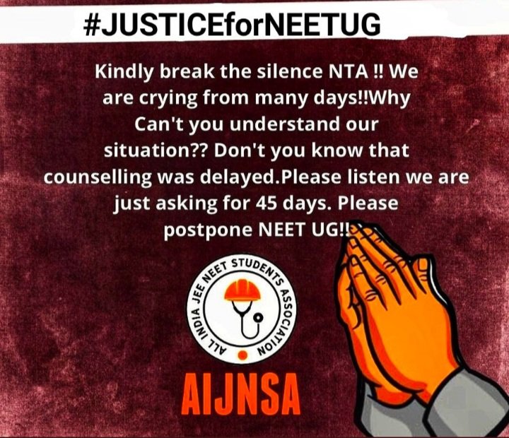 skmerajsn's tweet photo. Dear Prime Minister please postpone neetUG 2022. JEE mains students have got 16 months why less time (9 month) for NEET students? #JusticeforNEETUG #neetug2022postpone #PMOIndia #ModijiPleaseDeferNEETUG #NTAshiftNEETUG #ntadeferneetug2022 https://t.co/LGqitVpIcw