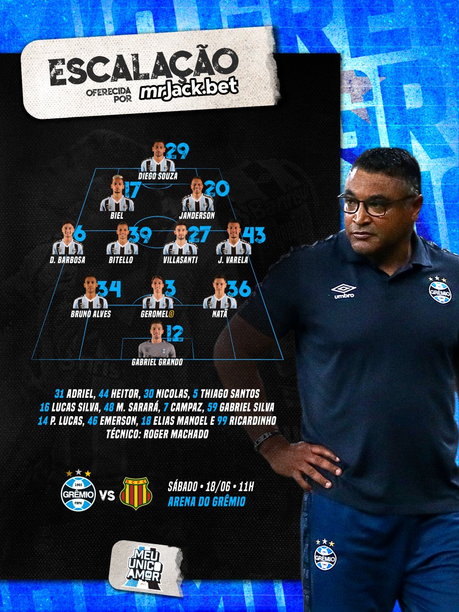 Grêmio FBPA - 📋ESCALAÇÃO DO TRICOLOR! 🇪🇪 #GEBxGRE