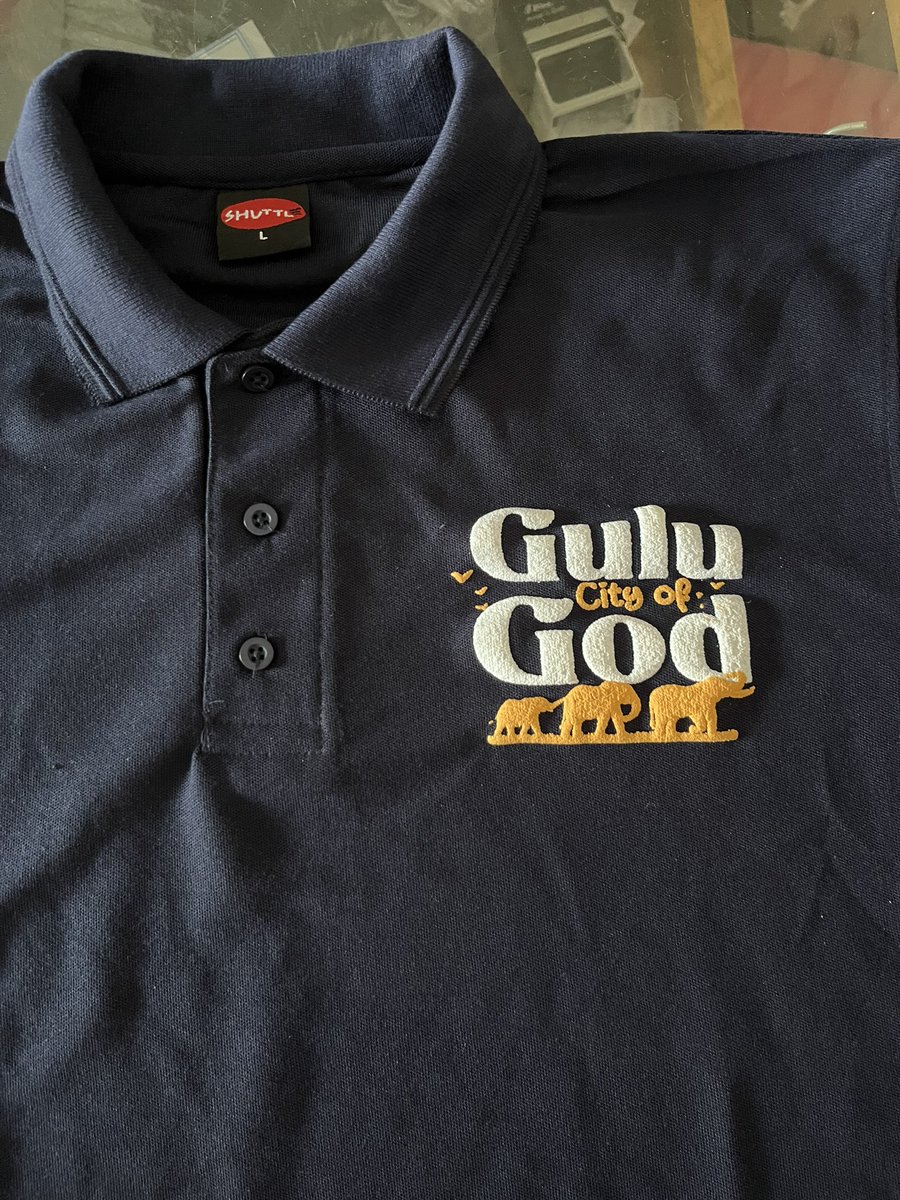 Gulu City of God Tees available. Round neck 35k, collar 50k