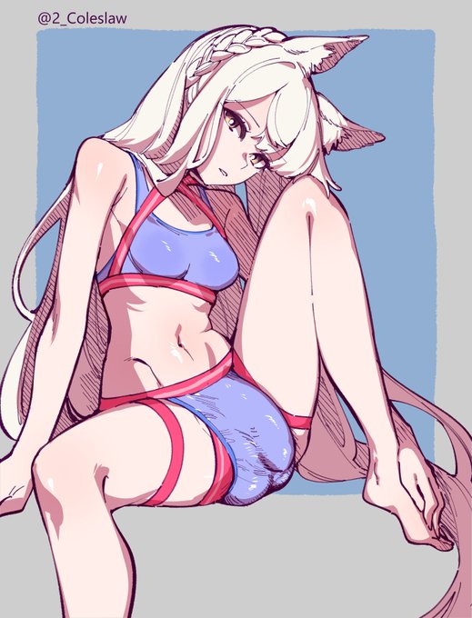 騎士競技選手の声をうけクランタの蒸れやすい股間回りのためのスポーツ下着が誕生しました、モデルには無冑…ロドス所属のオペレータープラチナを起用しています【彩色版】 