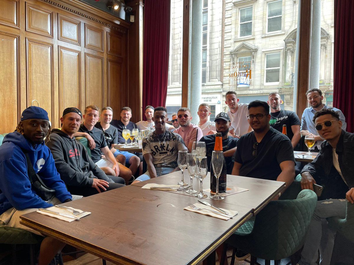 Dion_DSF's tweet photo. Long overdue promotion celebration weekend in Newcastle! Big thanks to @BiddleGrant @PSLFC #JimmyDeansBarmyArmy #ConferenceNorth https://t.co/LwX1HyUILR