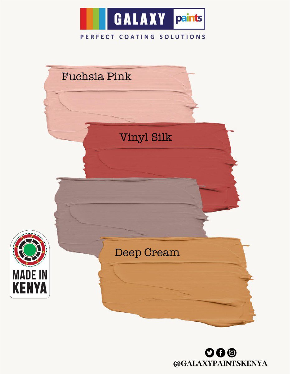 KenyaGalaxy's tweet photo. Happy Weekend!!Let GalaxyPaints inspire you #paint #exteriordesign #interiordecor #coatingkenya #homemakeover #colourscheme #homedecor #buildingblocks #interiordesign #exteriorpainting #decor #coloroftheweek #pastelshades #ecofriendly #lowvocpaint #madeinkenya #buykenyabuildkenya https://t.co/LuKdmloGm0