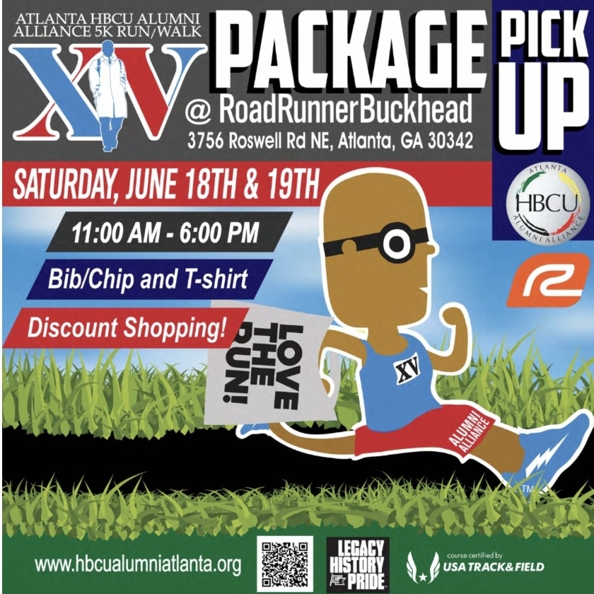 ATLHBCUAlumni's tweet photo. TODAY❗️Package Pick-up Info
Location: Road Runner Buckhead (same place) | 3756 Roswell Rd, NE; Atlanta, GA 30342 | Dates: Sat., June 18th &amp; Sun., June 19th | Time: 11:00 am - 6:00 pm | Items to Pick-up: Bib/Chip &amp; T-shirt 
#PackagePickUp #RoadRunner #LoveTheRun #HBCURunWalk22 https://t.co/YP7SjTMD7X