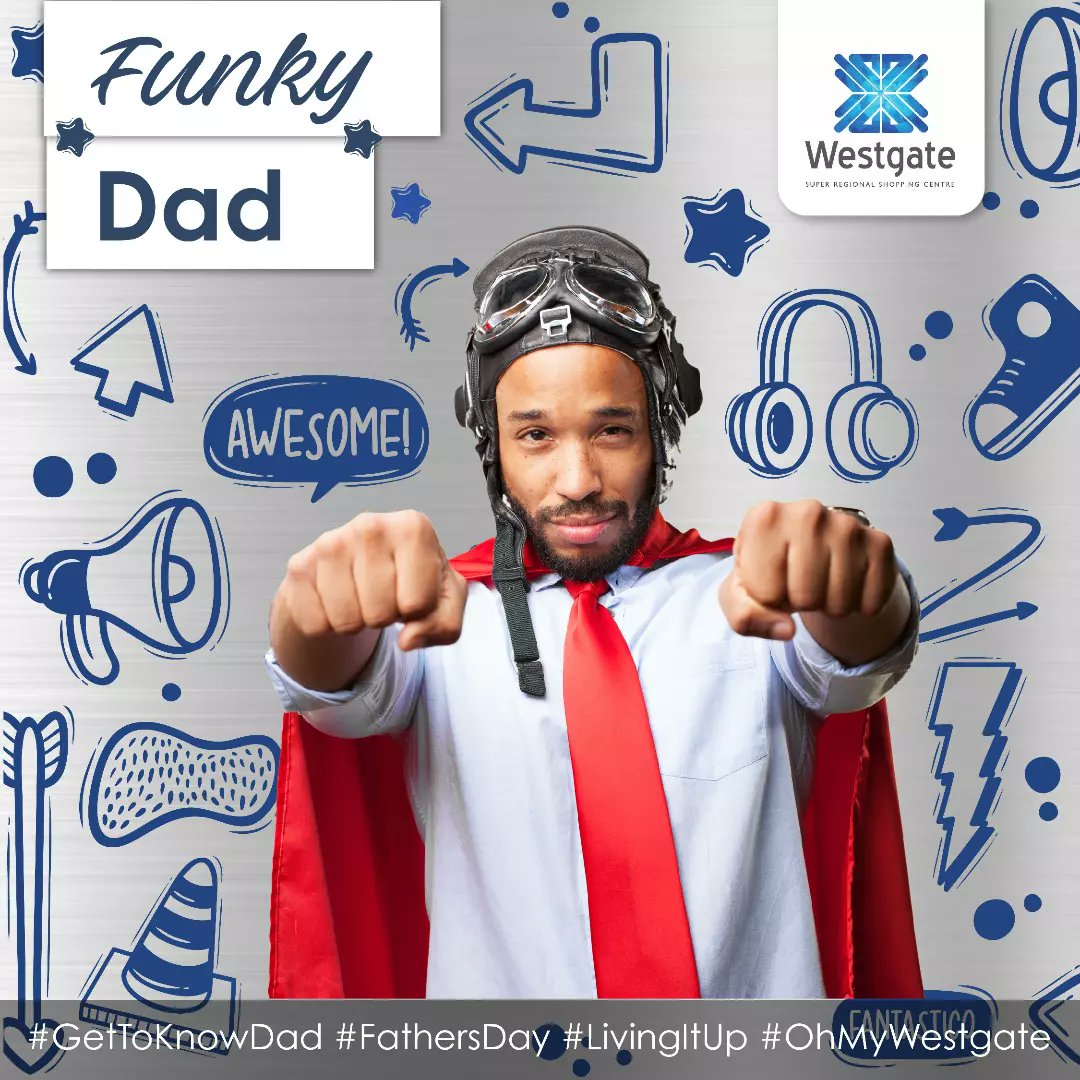 Westgatetweet's tweet photo. Funky Dad 😎
He isn’t afraid of embarrassing himself if it’ll help to create memories, he will play dress-up, have tea parties and act like a clown to see you smile.
Shop the gifts at Mr Price, Pep Home, and Game.
#GetToKnowDad #FathersDay #LivingItUp #OhMyWestgate https://t.co/Fbb9vCEOAy