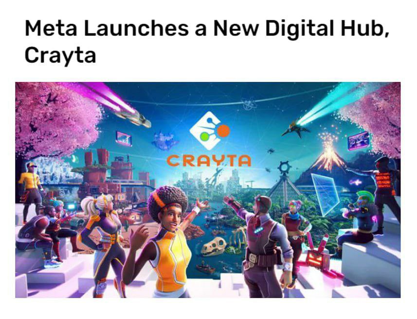 PokemetaNFT's tweet photo. NFT Market update: Meta Launches a New Digital Hub, Crayta a new web portal in their metaverse
#NFTCommunity #NFTProject #NFTGiveaway #NFTs #nft #NFTshill #NFTGame #NFTdrops #nftcollectors #NFTNYC #NFTNYC2022 #Metaverse #NFTcollectibles #ETH #PolygonNFT #SOL https://t.co/4e8WZDuc59