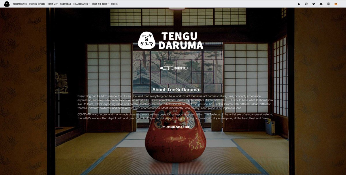 TenGuDaruma_'s tweet photo. Only 128 1/1 3D TenGuDaruma #NFTs  × #GameFi 

Please visit the official website of our TenGuDaruma NFT project. Although many functions are still under hardworking development, some of the contents are already available for viewing. 

🔗https://t.co/tSHOG2GHyS
1/2 https://t.co/JsEhutOqx6