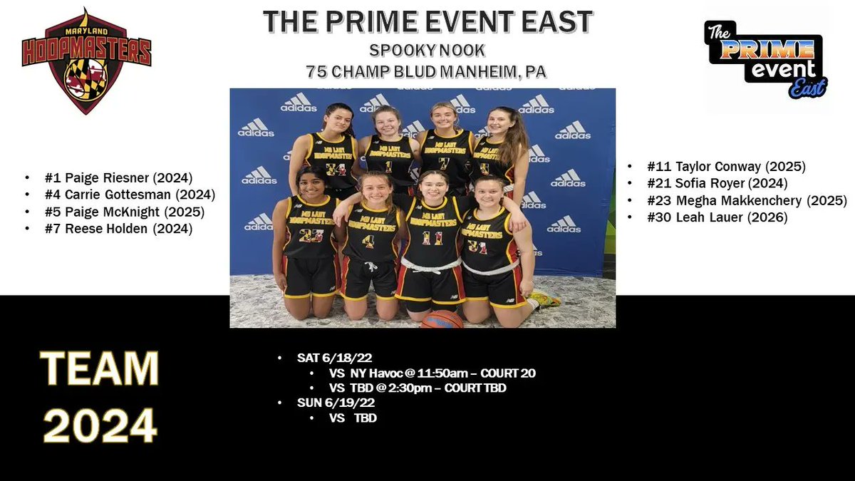 MDHoopmastersLC's tweet photo. Prime Events East. Lets go Lady Hoopmasters https://t.co/gvZbaOo7Fg