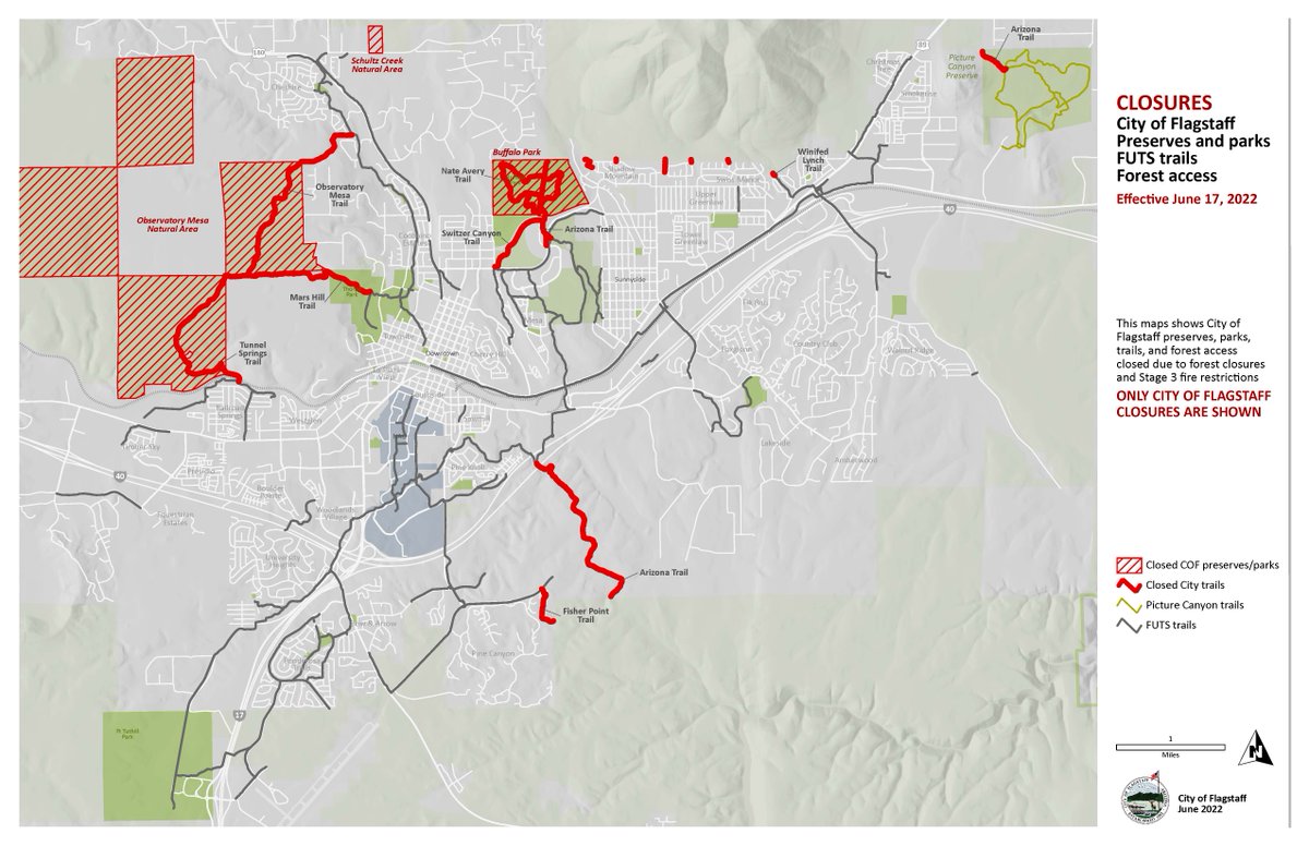 City of Flagstaff on Twitter "Current closure map for City of