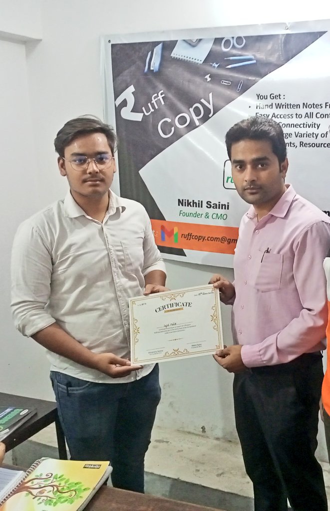 🎊Congratulations 🎊
Experts no.16

Sajid Malik
(M.Sc,B.Ed)
An excellent faculty of maths and physics.With 8+ Years of experience with students.

( Team ruffcopy )
#ruffcopy #ruffcopyIn #Ruffcopy
#ministryofeducationindia
#innogical
R.S.V.P
 (CMO)
Nikhil Saini